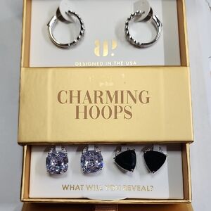 Charming Hoops with Silver and Black Accents